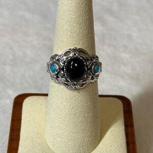 Artisan Elite Shungite Sleeping Beauty Turquoise Ring 925 Sterling Silver